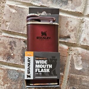 Stanley Wide Mouth Flask - Maroon with Silver Trim